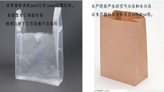 購物袋的選擇？塑料袋or紙袋？